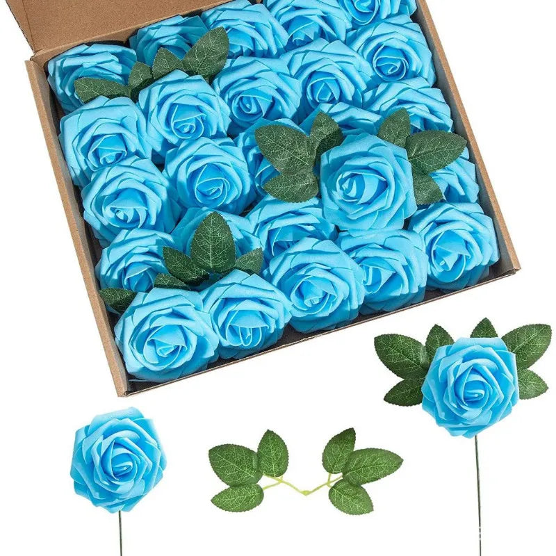Artificial Foam Roses with Stems for Wedding & Home Décor
