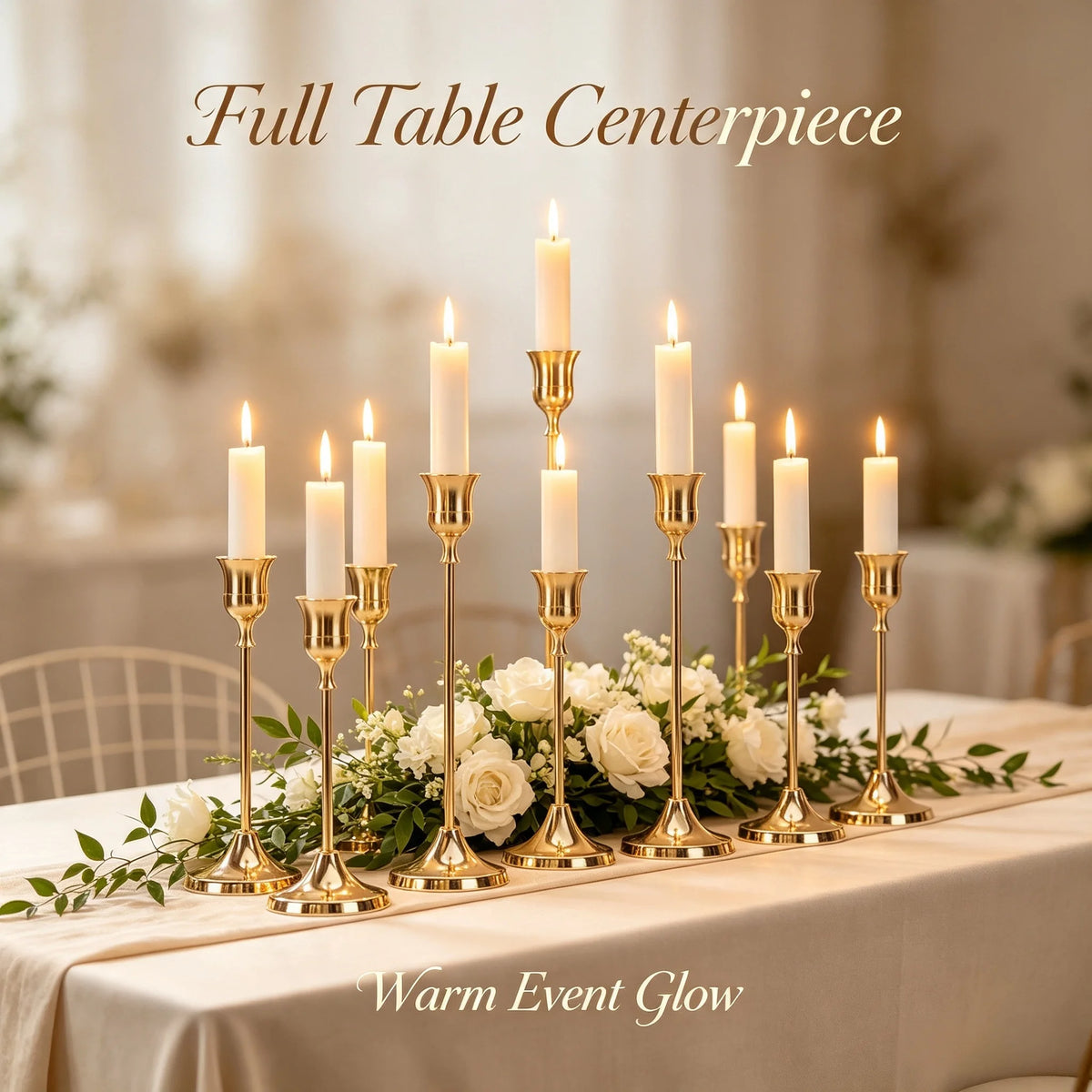 Classic Metal Taper Candle Holders, Set of 3