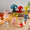 Mushroom-Shaped Glass Hydroponic Vase with Colorful Finish