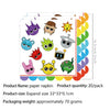 A pack of 20 paper napkins featuring colorful cartoon characters and stars for a birthday party.