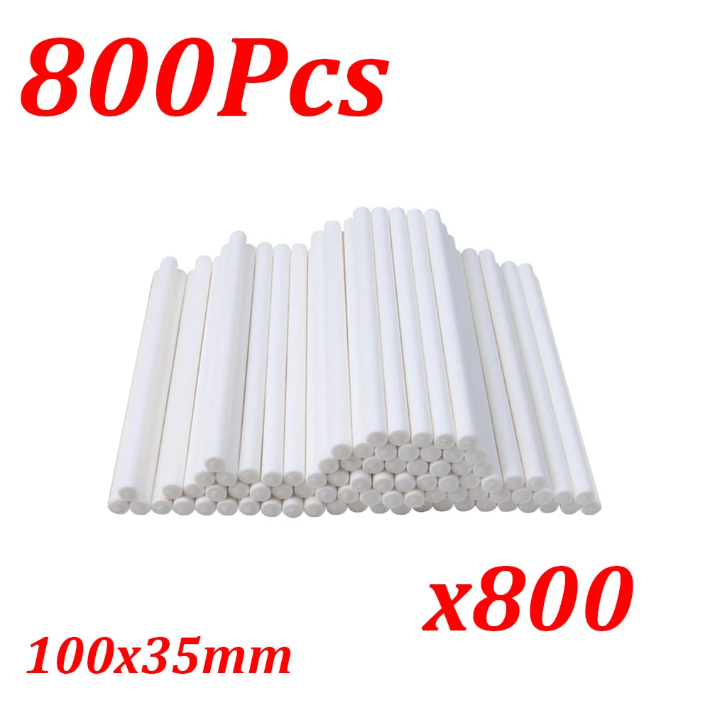 800 pieces of white paper lollipop sticks, 100x35mm, for cake pops and candy making.
