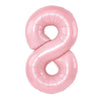 Pastel Pink Foil Number Balloons (0-9) for Birthday Party Decorations