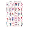 A grid showing 30 sheets of realistic black butterfly temporary tattoos in various floral and nature designs.