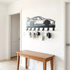Industrial Wall-Mounted Key Holder with 7 Metal Hooks