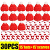 Festive Mini Santa Hat & Scarf Wine Bottle Topper Set