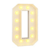 A glowing light-up letter D made of LED lights for party decorations