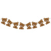 A line of cute brown teddy bear heads forming a banner for a birthday party.