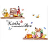 Watercolor illustration of a kitchen scene with herbs, spices, and a woman, seasoned with love.