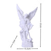 White resin figurine of Saint Michael Archangel with wings and armor