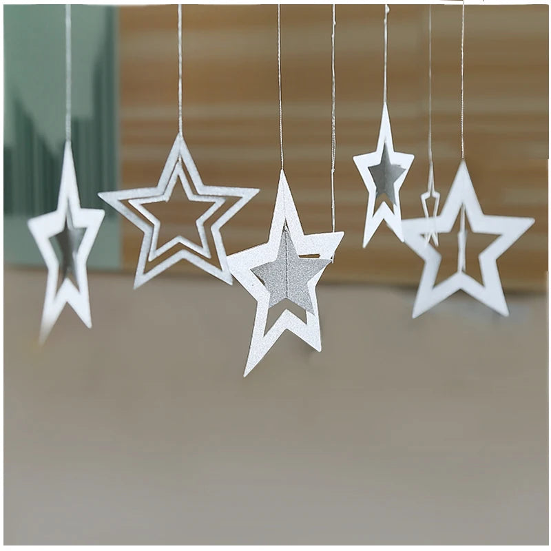 Gold Twinkle Star Paper Garlands