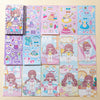A collection of princess dress-up stickers featuring various characters, outfits, and accessories for children.