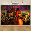 A collection of Five Nights at Freddy's themed birthday party supplies featuring animatronic characters.