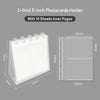 A transparent 2-grid photo card holder with 10 sheets inner pages shown in a close-up view.