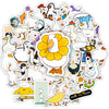 A collection of funny cartoon duck and goose decals featuring various styles and colors.