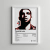 Black and white portrait of Drake on a framed canvas wall art print