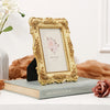 Elegant Golden Rose Resin Photo Frame