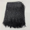 Black beaded tassel fringe trim used for curtains and DIY projects