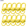 A set of yellow lobster clasp hooks for jewelry making and DIY crafts