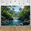 Forest Waterfall Wonderland Photography Backdrop
