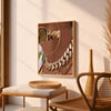 Gerahmtes Leinwandbild in Gold- und Olivgrüntönen mit dekorativem Goldketten-Design.