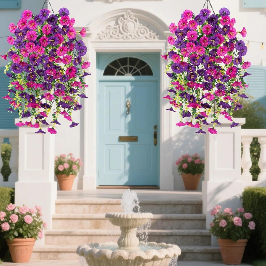 Vibrant Artificial Morning Glory Vine Garland