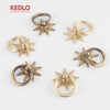 Solid Brass Star Pendant Cabinet Knob with Antique Finish