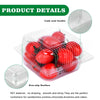 Clear plastic containers with pink apples and a link seal buckle on the lid