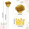 A set of twelve glitter artificial roses and a gold crown displayed against a white background.