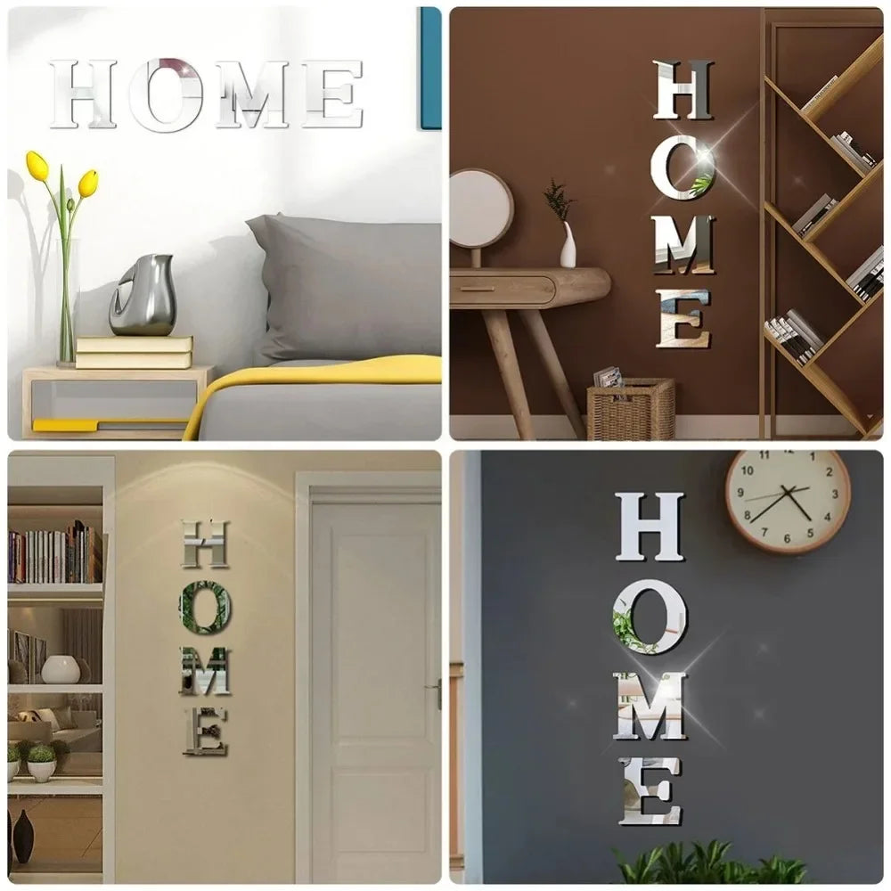 Acrylic Mirror Wall Stickers with Butterfly Design