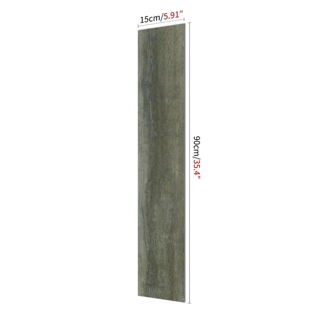 Vertical rectangular wood grain self-adhesive decal, 15cm (5.91 inches) high.