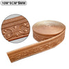 Copper-colored 3D self-adhesive wall trim border for home decor, shown as a rolled strip and an expanded detail.