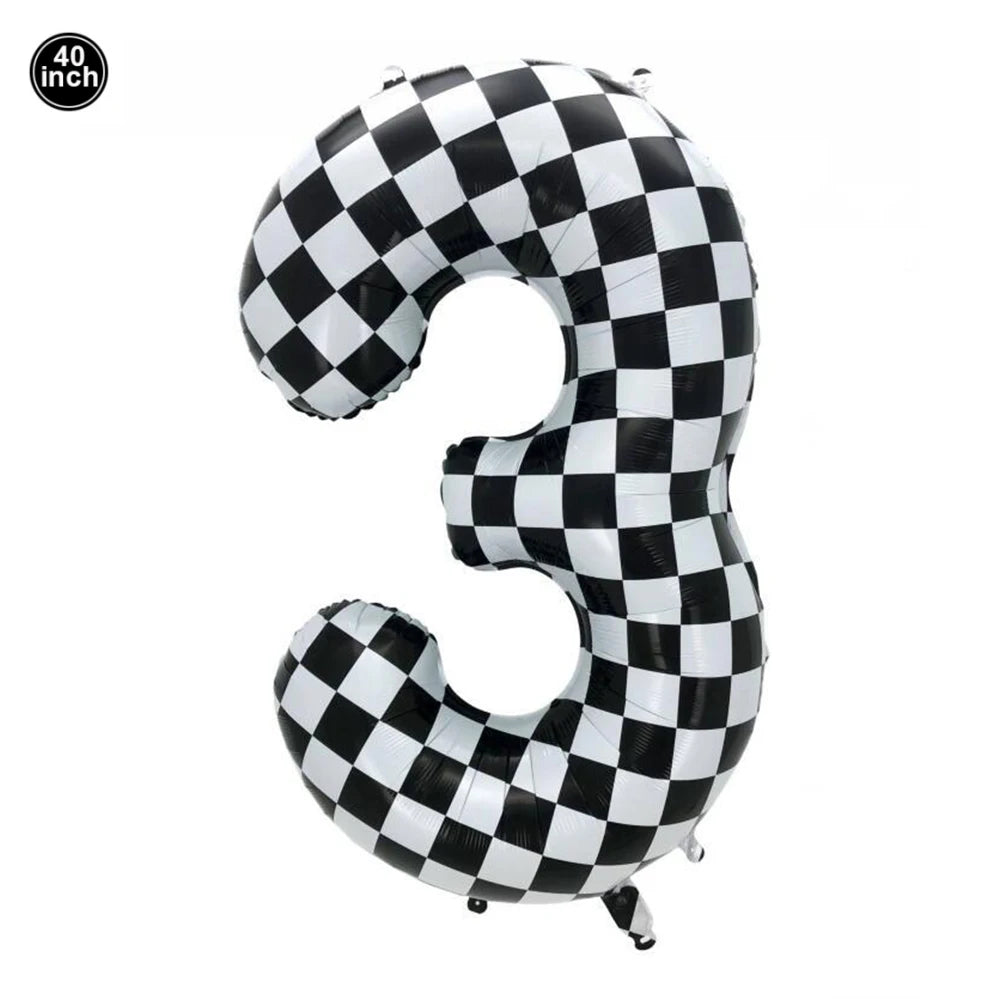 Race Car Birthday Party Balloon Decoration Set with Traffic Lights, Cones & Checkered Flags