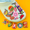 A collection of Mexico style PVC shoe charms featuring various colorful and themed designs.