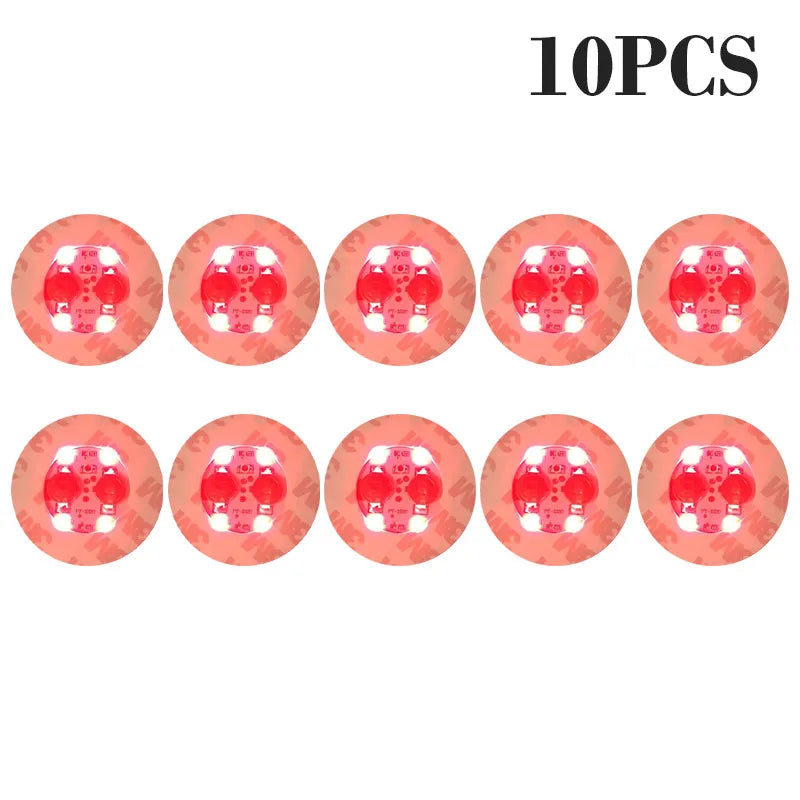 Ten luminous LED coasters designed for bottles and glasses.