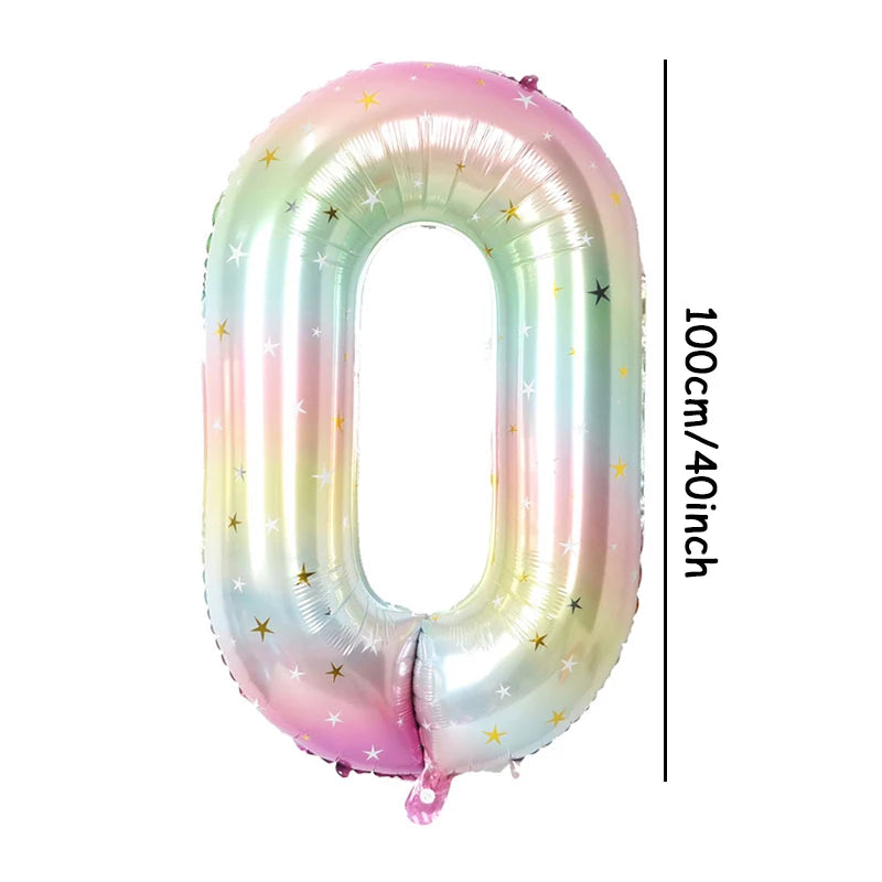 Pastel Rainbow Number Foil Balloon (40 inch)