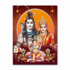 Golden Ganesha canvas art print featuring Shiva and Parvati within an arched frame.