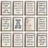 A grid of nine motivational quotes on white canvas prints with black text and a light gray background.