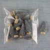 Set of 12 Snow-Flocked Mini Christmas Trees with Wooden Bases