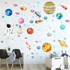 Calcomanía de pared con estrellas y planetas coloridos para niños