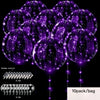 A package of 10 illuminated purple LED balloon spheres for party decor