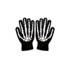 A pair of black, skeletal hands shown against a white background.