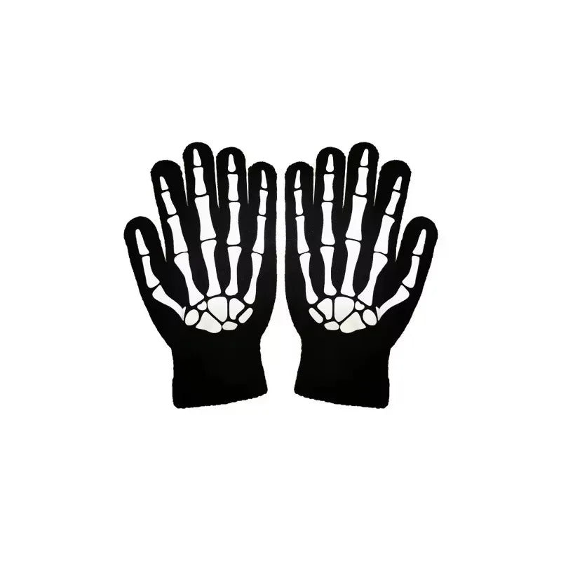 A pair of black, skeletal hands shown against a white background.