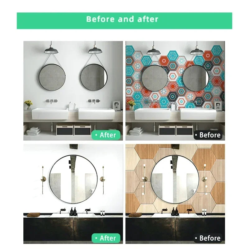 Hexagon Peel-and-Stick Wall & Floor Tiles