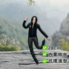 Black action figure of Michael Jackson in a poseable wire skeleton, shown outdoors.