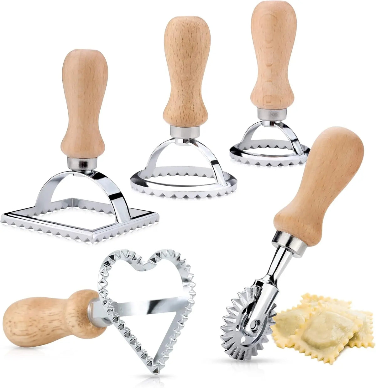 Ravioli Stamp and Cutter Set with Wooden Handle