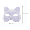 A white cat half mask for DIY decoration or cosplay, shown flat with dimensions 6.69 in by 7.08 in.