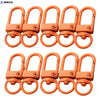 A set of orange lobster clasp hooks for jewelry making and DIY crafts