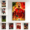 A large poster featuring Cristiano Ronaldo in a red jersey celebrating, with a smaller version of him below.