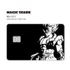 A black card skin featuring a fierce Super Saiyan character design from Dragon Ball.