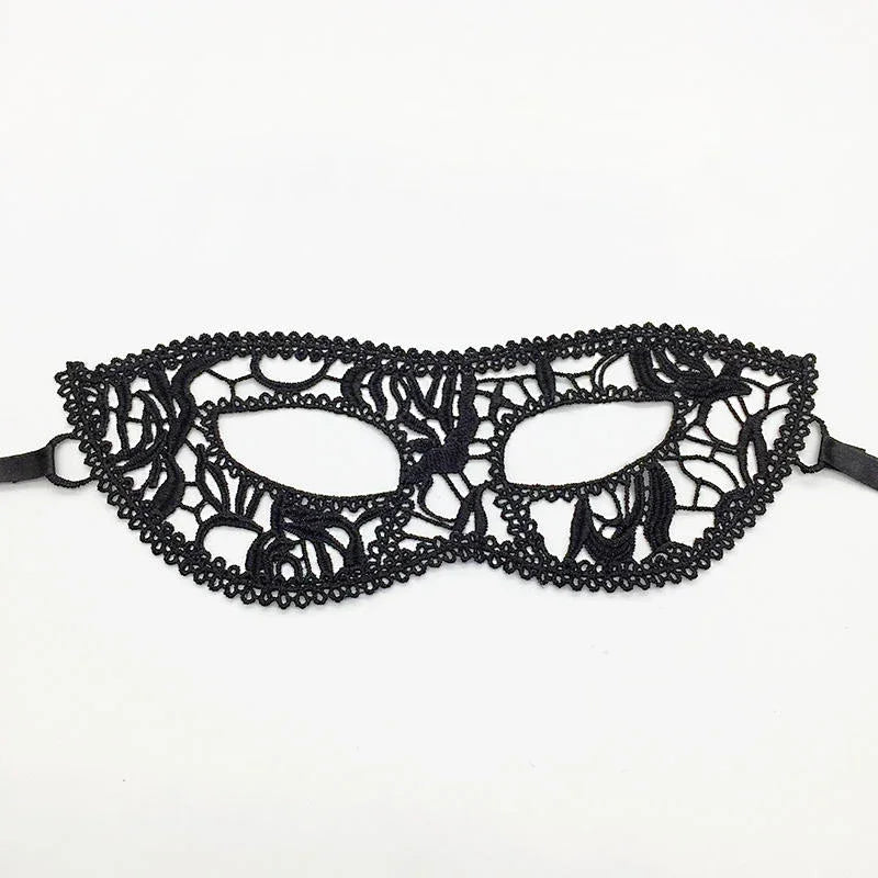 Elegant black lace half face mask for masquerade and costume parties